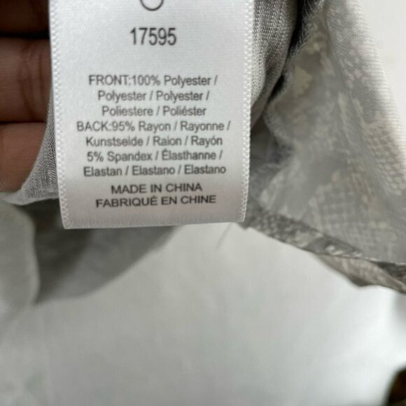 Anthropologie Dolan Blouse Women's Sz M Gray Snake Print Pleated Keyhole Back - Picture 12 of 13